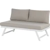 Lauko baldų komplektas Beliani Sodo kampinė sofa su staliuku 5 asmenims COCCORINO smėlio ir pilkos spalvos metalas