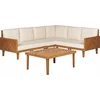Lauko baldų komplektas Beliani kampinė sofa sofa su stalu 4 žmonėms BARATTI kairėje pusėje Acacia Wood Ruda