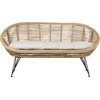 Lauko baldų komplektas Beliani Rinkinys sodo su stalu 3 asmenims MARATEA/CESENATICO natūralus rotangas