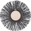 Beliani Round Rattan Wall Mirror Sun 60 cm Juoda KLASĖ