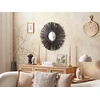 Beliani Round Rattan Wall Mirror Sun 60 cm Juoda KLASĖ