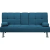 Beliani Trivietė išskleidžiama sofa ROXEN mėlyna
