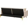 Beliani Trivietė sofa-lova LUCAN, veliūras, smėlio spalvos
