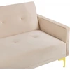 Beliani Trivietė sofa-lova LUCAN, veliūras, smėlio spalvos
