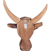 Beliani Sieninė figūrėlė Byk BULL HEAD iš tikmedžio medienos 34 cm ruda