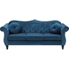 Beliani 3 vietų sofa SKIEN aksominė tamsiai mėlyna
