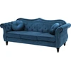 Beliani 3 vietų sofa SKIEN aksominė tamsiai mėlyna