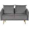 Beliani 2 vietų sofa MAURA veliūrinė pilka