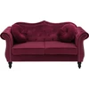 Beliani Dvivietė sofa SKIEN, aksominė, vyšninės spalvos