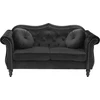 Beliani Dvivietė sofa SKIEN, juodas veliūras