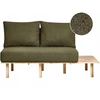 Beliani 2 vietų sofa SALO Bouclé tamsiai žalia su staliukais