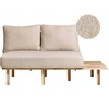 Beliani Dvivietė sofa SALO, bouclé audinys, smėlio spalva su staliukais