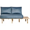 Beliani 2 vietų sofa SALO, mėlyna su staliukais