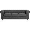 Beliani Trijų vietų sofa CHESTERFIELD Pilka
