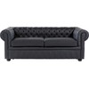 Beliani Trivietė sofa CHESTERFIELD Natūrali oda Juoda