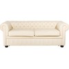 Beliani 3 vietų sofa CHESTERFIELD natūrali oda šviesiai smėlio spalvos
