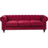 Beliani 3 vietų sofa CHESTERFIELD veliūrinė bordinė