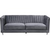 Beliani Trivietė sofa ARVIKA aksominė tamsiai pilka
