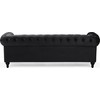 Beliani CHESTERFIELD 3 vietų sofa, veliūrinė, juoda