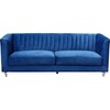 Beliani Trivietė sofa ARVIKA aksominė tamsiai mėlyna