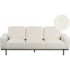 Beliani Trivietė sofa SOVIK, boucle audinys, pieno balta spalva