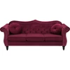 Beliani 3 vietų sofa SKIEN aksominė bordo