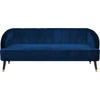 Beliani Trivietė sofa ALSVAG veliūrinė, tamsiai mėlyna