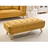 Beliani Dviejų vietų sofa HABO, garstyčių spalvos, su otomane