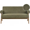 Beliani 2 vietų sofa TAMRE Boucle žalia / tamsiai ruda