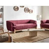 Beliani Trivietė sofa ALNOR šenilinė burgundo spalvos