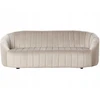 Beliani Trivietė sofa MALUNG, veliūrinė, smėlio spalvos