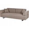 Beliani Trivietė sofa SOKNA smėlio ir pilkšvos spalvos su staliukais