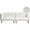 Beliani Trivietė sofa VORGOD Boucle Kreminės spalvos