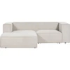Beliani 2 vietų kampinė sofa VERNON šviesiai smėlio spalvos dešininė