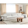 Beliani Modulinė 3 vietų sofa HELLNAR, kreminė balta spalva, Boucle audinys
