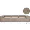 Beliani Trivietė modulinė sofa ARDAL šviesiai ruda velvetinė