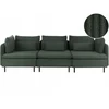 Beliani Trivietė modulinė sofa EGERIS tamsiai žalias velvetas