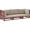 Lauko baldų komplektas Beliani Sodo sofa 3 asmenims TRANI Modulinė Sertifikuota akacijos mediena Bordo