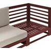 Lauko baldų komplektas Beliani 2 vietų sodo sofa TRANI Modulinė iš sertifikuotos akacijos medienos, Bordo