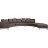 Beliani Pusapvalė 7 vietų sofa ROTUNDE Natūrali oda Ruda