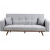 Beliani Trivietė sofa-lova HJULBY Pilka