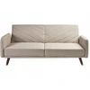 Beliani Išskleidžiama 3 vietų sofa SENJA iš sintetinio lino, šviesiai ruda