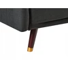 Beliani Trivietė išskleidžiamoji sofa SENJA, sintetinis linas, juoda