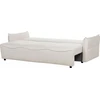 Beliani Trivietė išskleidžiama sofa KRAMA, kreminė balta su patalynės dėže