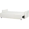 Beliani Trivietė sofa-lova KRAMA, boucle balta su patalynės dėže