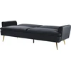 Beliani Išskleidžiama 3 vietų sofa VETTRE Velūras Juoda
