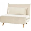 Beliani Vienvietė išskleidžiama sofa SETTEN, veliūras, šviesiai smėlio spalvos
