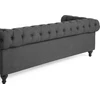 Beliani Trijų vietų sofa CHESTERFIELD Pilka
