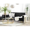 Beliani Trivietė išskleidžiama sofa ABERDEEN, veliūras, juoda