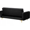 Beliani Trivietė išskleidžiama sofa ABERDEEN, veliūras, juoda